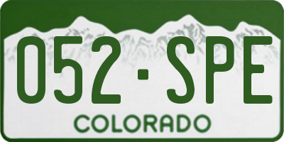 CO license plate 052SPE