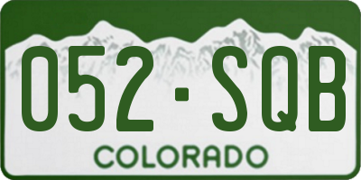 CO license plate 052SQB
