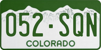 CO license plate 052SQN