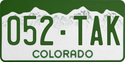 CO license plate 052TAK