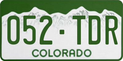 CO license plate 052TDR