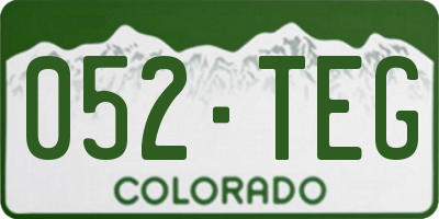 CO license plate 052TEG
