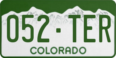 CO license plate 052TER