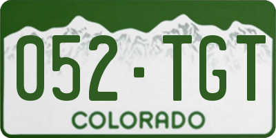 CO license plate 052TGT