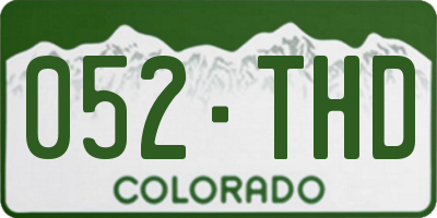 CO license plate 052THD
