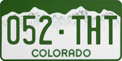 CO license plate 052THT