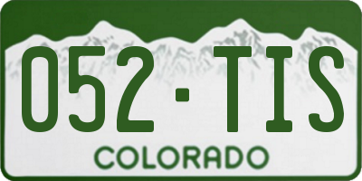 CO license plate 052TIS