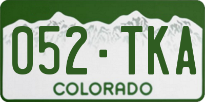 CO license plate 052TKA
