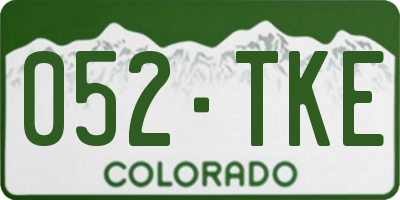 CO license plate 052TKE