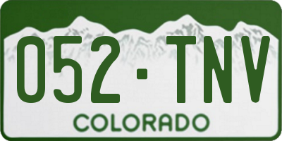 CO license plate 052TNV