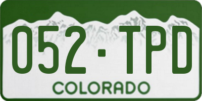 CO license plate 052TPD