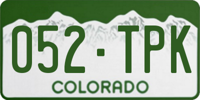 CO license plate 052TPK