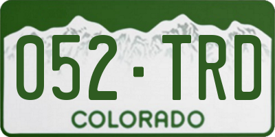 CO license plate 052TRD