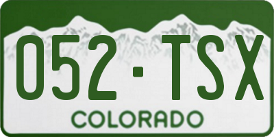 CO license plate 052TSX