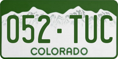 CO license plate 052TUC