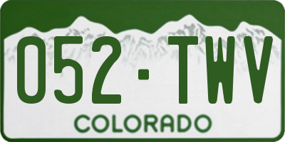CO license plate 052TWV