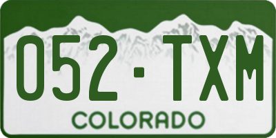 CO license plate 052TXM