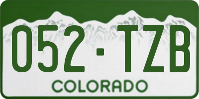 CO license plate 052TZB