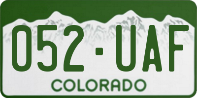 CO license plate 052UAF