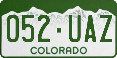 CO license plate 052UAZ
