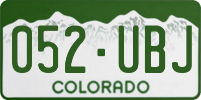 CO license plate 052UBJ