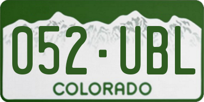 CO license plate 052UBL