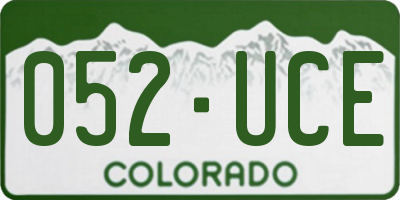 CO license plate 052UCE
