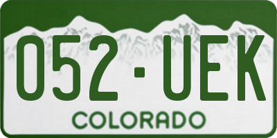 CO license plate 052UEK