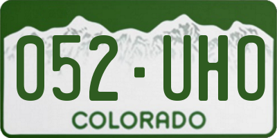 CO license plate 052UHO