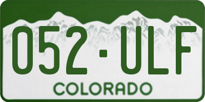 CO license plate 052ULF