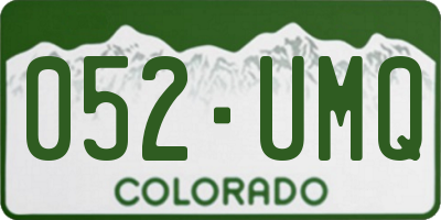 CO license plate 052UMQ