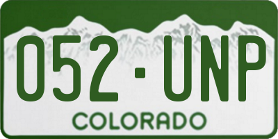 CO license plate 052UNP