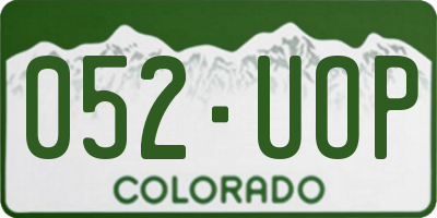 CO license plate 052UOP