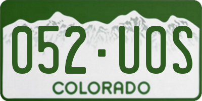 CO license plate 052UOS