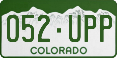 CO license plate 052UPP