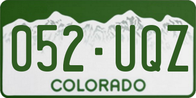 CO license plate 052UQZ
