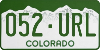 CO license plate 052URL