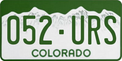 CO license plate 052URS