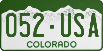 CO license plate 052USA