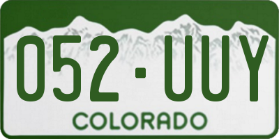 CO license plate 052UUY