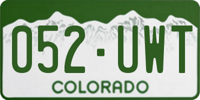 CO license plate 052UWT