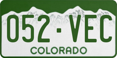 CO license plate 052VEC