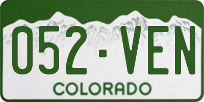 CO license plate 052VEN