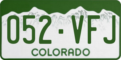 CO license plate 052VFJ