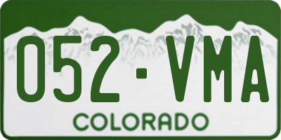 CO license plate 052VMA