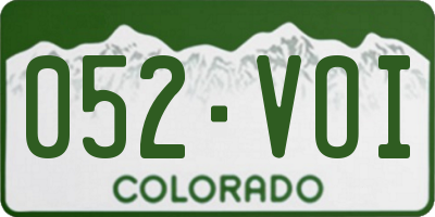 CO license plate 052VOI