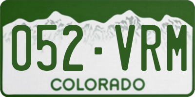 CO license plate 052VRM