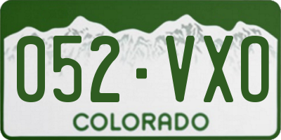 CO license plate 052VXO