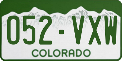 CO license plate 052VXW