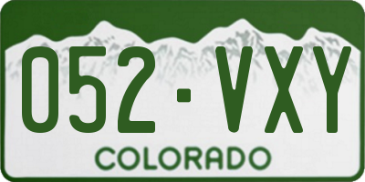CO license plate 052VXY